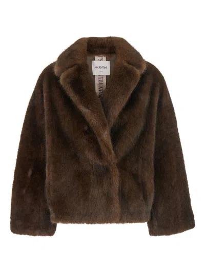 VALENTINI 1972 BROWN FAUX FUR JACKET VALENTINI 1972