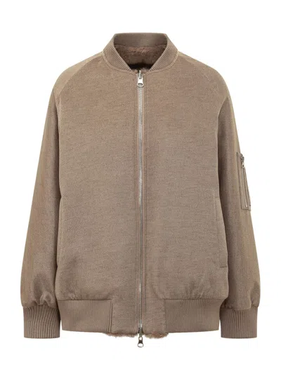 Valentini 1972 Cashmere-effect Eco Mink Coat In Taupe