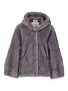 Valentini 1972 Short Ecofur Parka With Fixed Hood In Gray