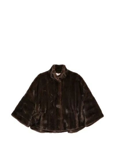Valentini 1972 Chocolate Brown Faux Fur Jacket