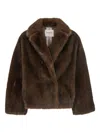 Valentini 1972 Plush Brown Faux Fur Jacket In Brown