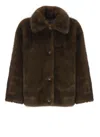 Valentini 1972 Synthetic Fur Coat In Brown