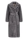 Valentini 1972 Synth Fur Coat In Gray