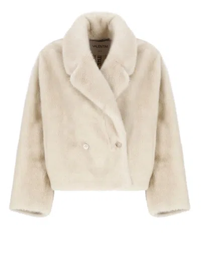 Valentini 1972 Synth Fur Coat In Beige
