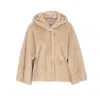 Valentini 1972 Drawstring-waist Hooded Jacket In Nude