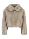 Valentini 1972 Collared Faux-fur Jacket In Gray