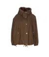 Valentini 1972 Faux-fur Collar Drawstring Jacket In Brown