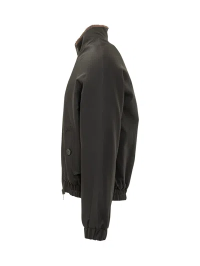 Valentini 1972 Eco Fur Parka Jacket In Army Green