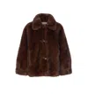 Valentini 1972 Faux-fur Collared Jacket In Brown