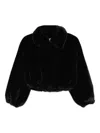 Valentini 1972 Eco Mink Bomber Jacket In Black