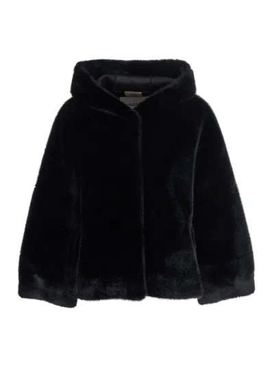Valentini 1972 Eco Mink Cape In Black