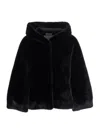 Valentini 1972 Faux-fur Hooded Jacket In Black