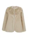 Valentini 1972 Eco Crew-neck Cape In Neutral