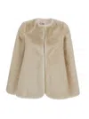 Valentini 1972 Eco Crew-neck Cape In Neutral