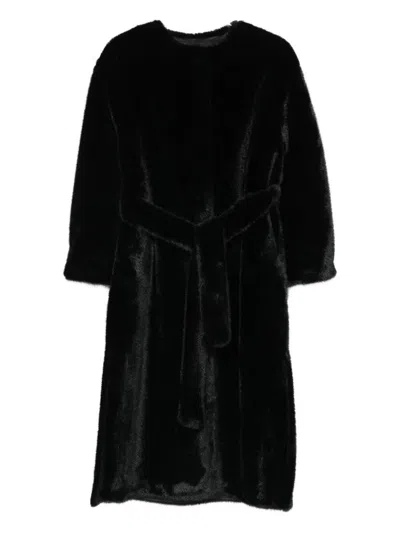 Valentini 1972 Eco Mink Coat In Black