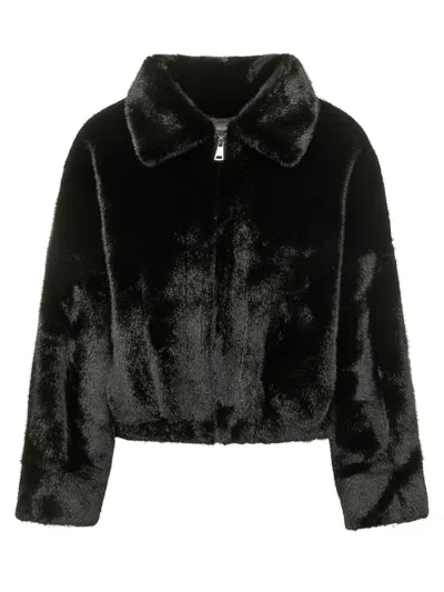 Valentini 1972 Eco Mink Fur Jacket In Black