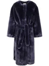 Valentini 1972 Valentini Long Fur Coat With Belt In Black