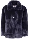 Valentini 1972 Buttoned Faux-fur Jacket In Purple