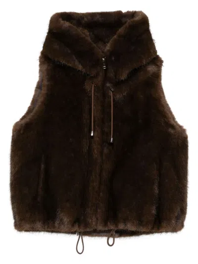 Valentini 1972 Eco Sable Gilet In Brown