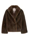 Valentini 1972 Plush Brown Faux Fur Jacket In Brown
