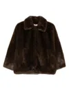Valentini 1972 Faux-fur Collared Jacket In Brown