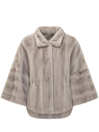 Valentini 1972 Eco Vintage Mink Fur Jacket In Silver