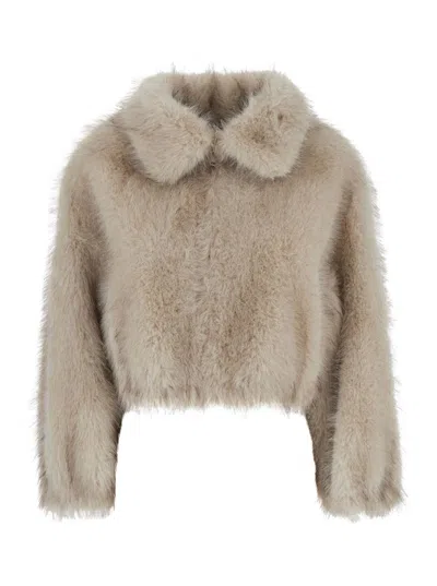 Valentini 1972 Collared Faux-fur Jacket In Gray