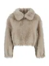 Valentini 1972 Collared Faux-fur Jacket In Neutral