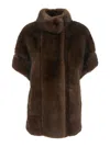 Valentini 1972 Semi-sleeveless Jacket In Faux Mink Fur. In Brown