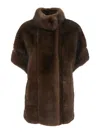 Valentini 1972 Semi-sleeveless Jacket In Faux Mink Fur. In Brown