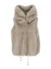 Valentini 1972 Hooded Drawstring Gilet In Neutral