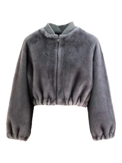 Valentini 1972 Elastic-cuff Bomber Jacket In Gray