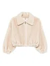 Valentini 1972 Elastic-cuff Zip-front Jacket In Neutral