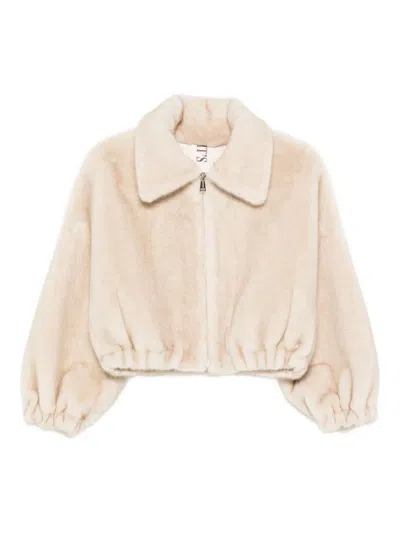 Valentini 1972 Elastic-cuff Zip-front Jacket In Neutral