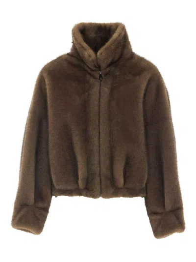 Valentini 1972 Fake Fur Jacket In Brown
