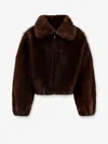 Valentini 1972 Faux Fur Bomber Jacket In Brown