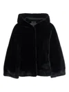 Valentini 1972 Faux-fur Hooded Jacket In Black