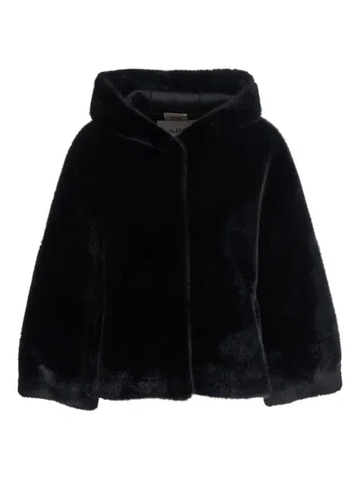 Valentini 1972 Faux-fur Hooded Jacket In Black