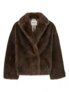 Valentini 1972 Plush Brown Faux Fur Jacket In Brown