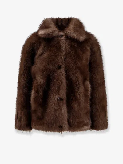 Valentini 1972 Faux Fur Jacket In Brown