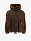 Valentini 1972 Faux Fur Jacket With Nylon Inserts In Brown