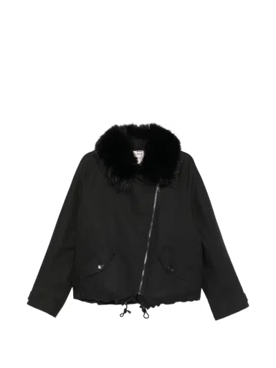 Valentini 1972 Faux-fur-trim Jacket In Black