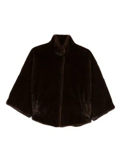 Valentini 1972 Funnel-neck Jacket In Brown