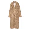 Valentini 1972 Belted Textured-weave Coat In Brown