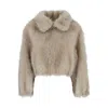 Valentini 1972 Plush Faux Fur Coat With Classic Collar In Neutral