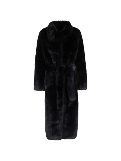 Valentini 1972 High-neck Belted Coat In Black