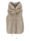 Valentini 1972 Hooded Drawstring Gilet In Nude