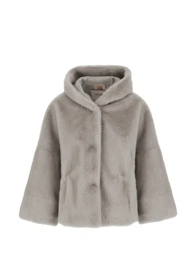 Valentini 1972 Hooded Faux-fur Coat In Gray