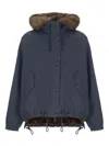 Valentini 1972 Coat With Synthetic Fur In Blue