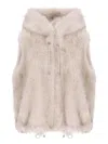 Valentini 1972 Hooded Sleeveless Jacket In Neutral